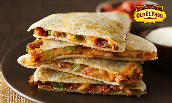 Cheesy Bacon Bean Quesadilla's